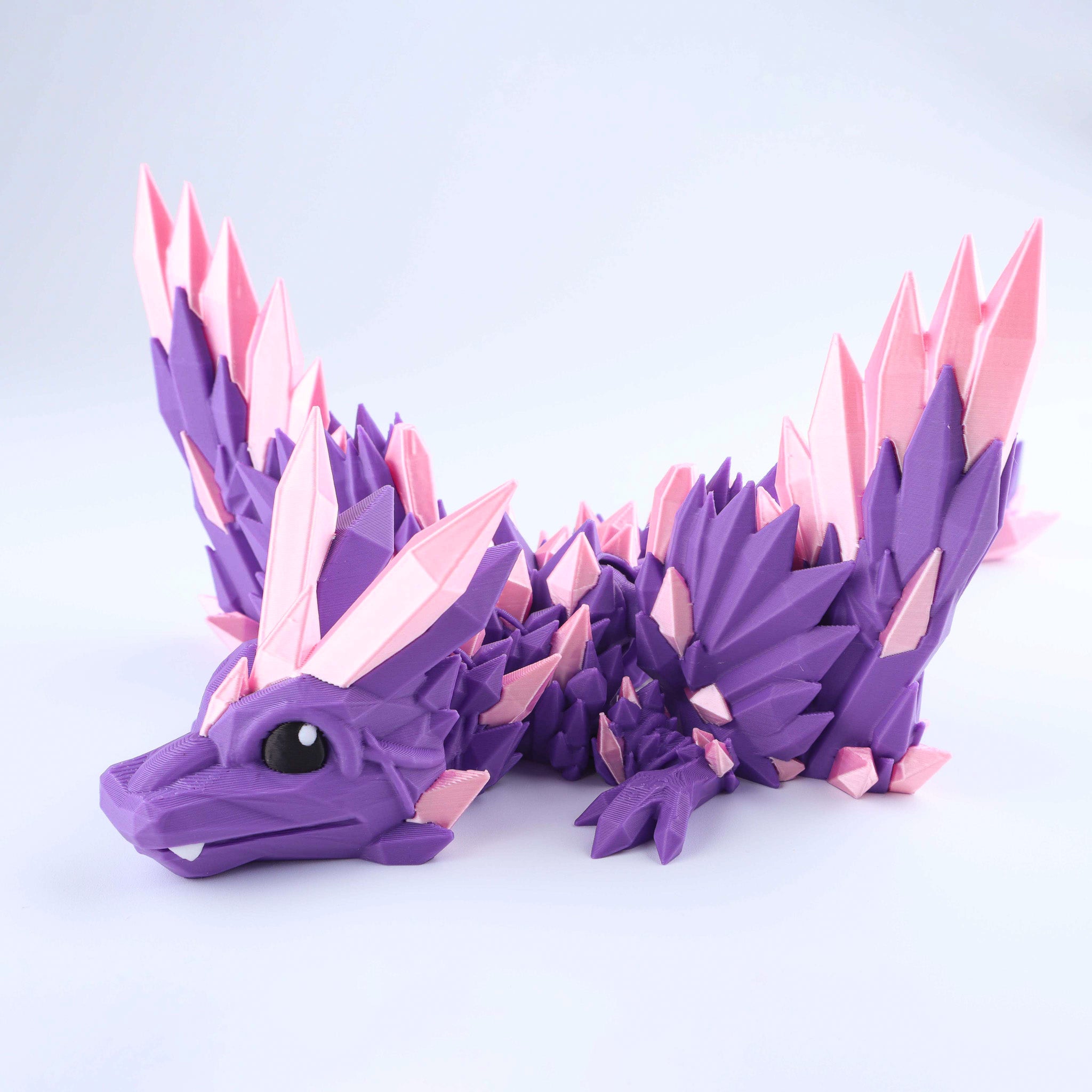 3D Printed Crystal Wing Baby Dragon Fidget Toy – Articulated