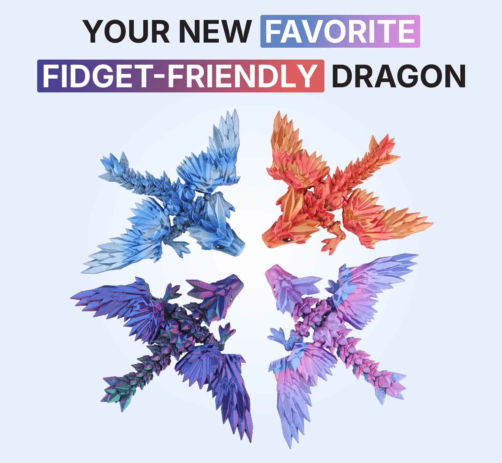 Unleash Whimsy with the Crystal Winged Baby Dragon