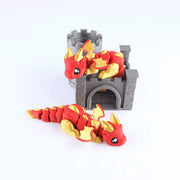 3D Printed Fantasy Castle Toy - Mini Fidget Animal & Dragon Home Gift