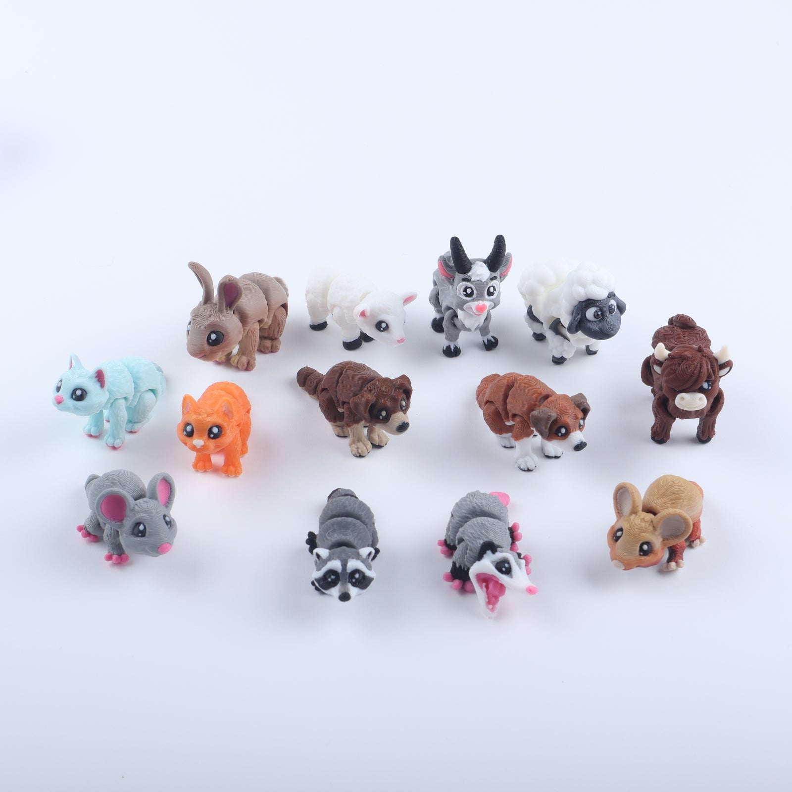 3D Printed Mini Fidget Forest, Farm & Home Critters 15 items