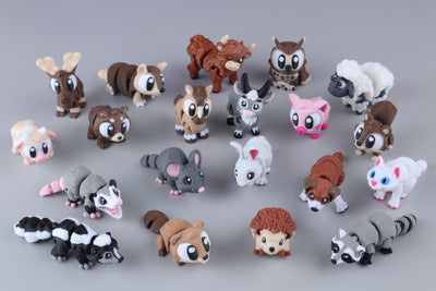 Mini Forest, Farm & Home Animal Fidget Toy Pack (20 items)