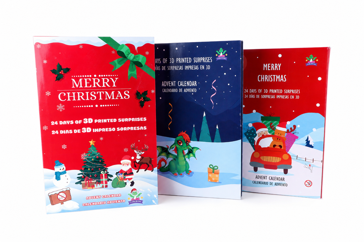 3D Printed Advent Calendar - 24 Articulated Toys: Minis, Dinos & Dragons