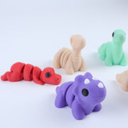 Mini 3D Printed Dinosaurs - Articulated Fossil & Dino Set (7 Pack)