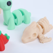 Mini 3D Printed Dinosaurs - Articulated Fossil & Dino Set (7 Pack)