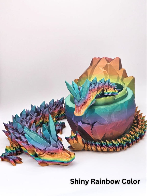 3D Printed Crystal Dragon with Crystal Egg