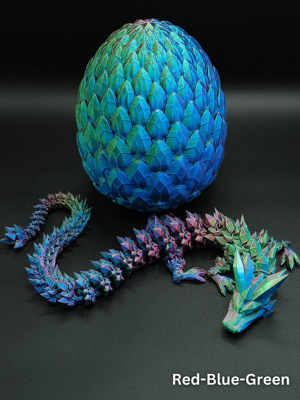 3D Printed Crystal Dragon with Dragon Egg