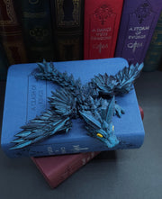 Mini Black and Gold Combo Set 3D Print Articulating Dragons Bookshelf Decor Flexible Dragon Toy, Handmade Crystal Dragon Office Decor