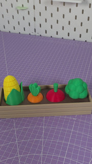 3D Printed Veggie Garden Fidget Playset – 4 Vegetables