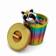 3D Printed Raccoon - Trash Can